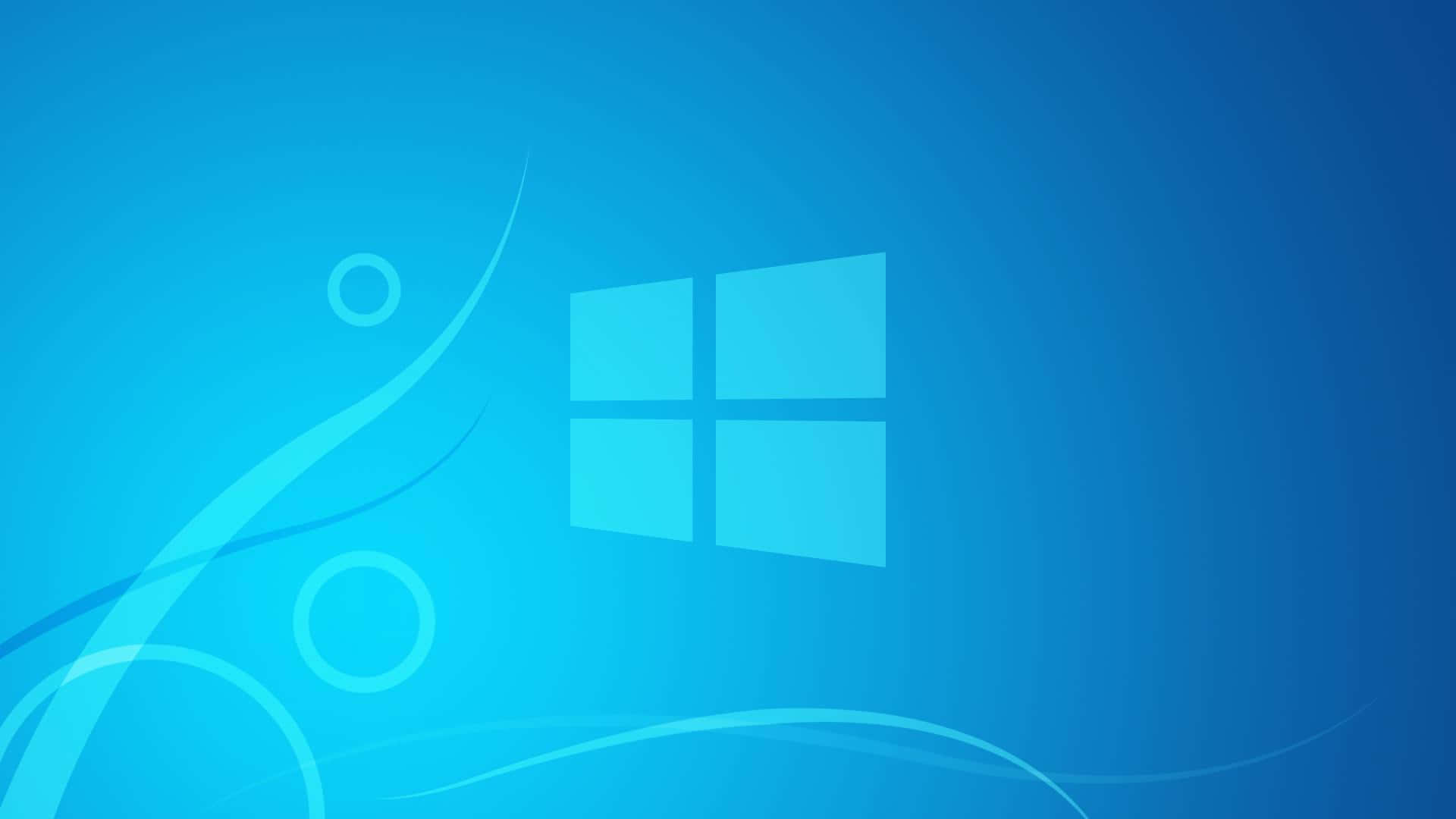 Windows 8 桌布 壁紙 — Windows 標誌居中於漸變藍色背景上，帶有流動的抽象漩渦和圓圈。