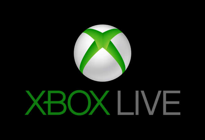 Xbox 桌布 壁紙 — Xbox Live 標誌在帶有金屬光澤的純黑背景上發出鮮豔的綠色光芒。