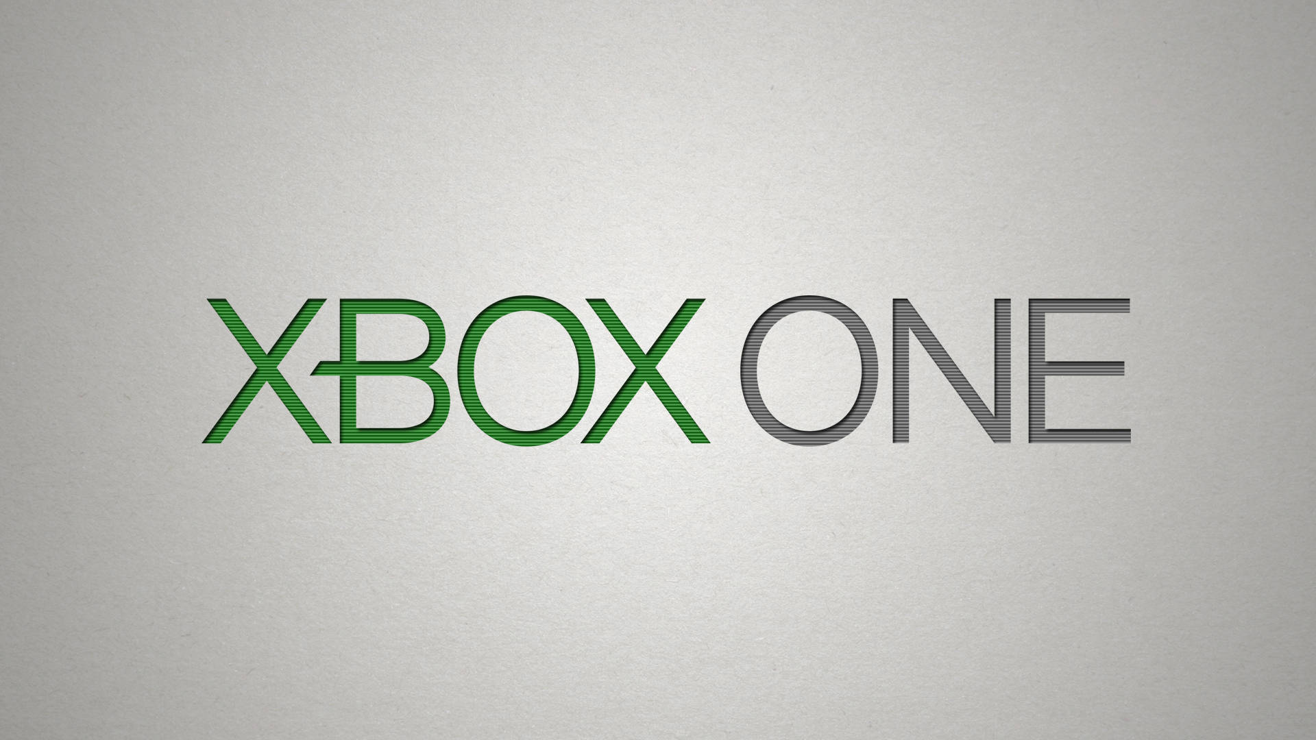 Xbox One X 桌布 壁紙 — Xbox One 標誌，帶有綠色和灰色文字，背景為紋理淺灰色。