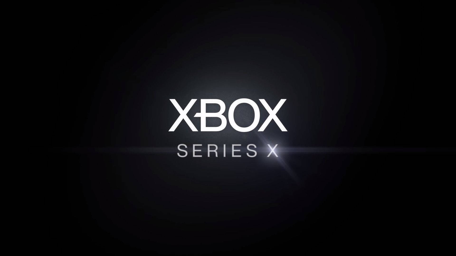 X 桌布 壁紙 — Xbox Series X 標誌在深色漸變背景上發出明亮的鏡頭光暈。
