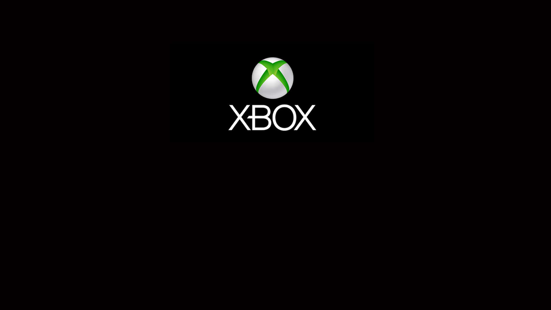 Xbox 桌布 壁紙 — Xbox 標誌在純黑色背景上發出白色和綠色的光芒。