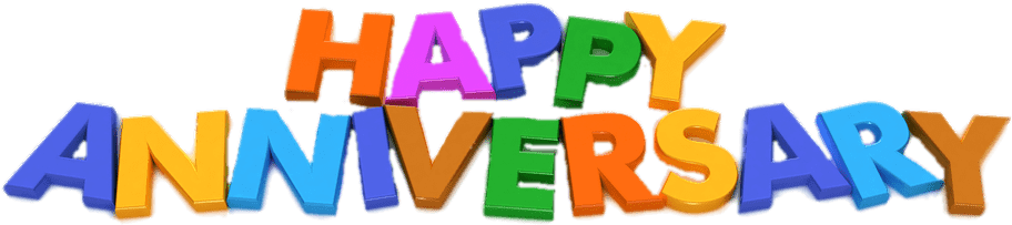 Happy Anniversary 慶祝用的彩色3D文字圖形 — 3D 壁紙