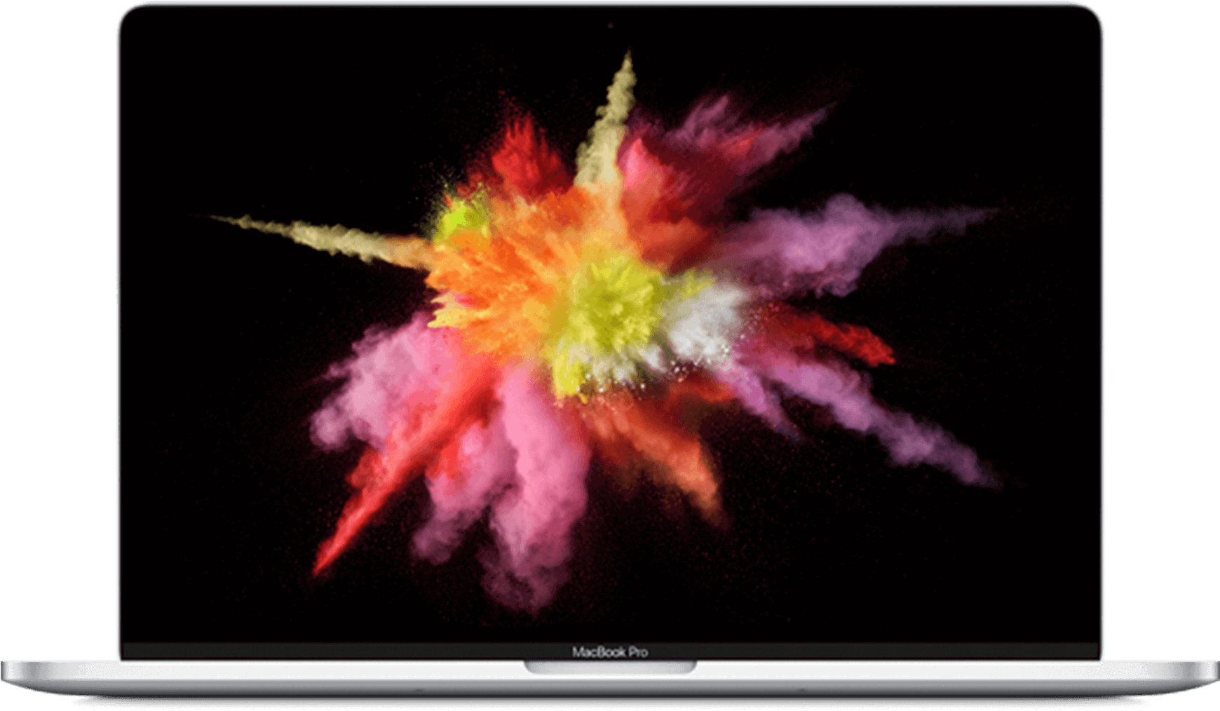 MacBook Pro螢幕上顯示的彩色粉末爆炸。 — Macbook Pro 壁紙