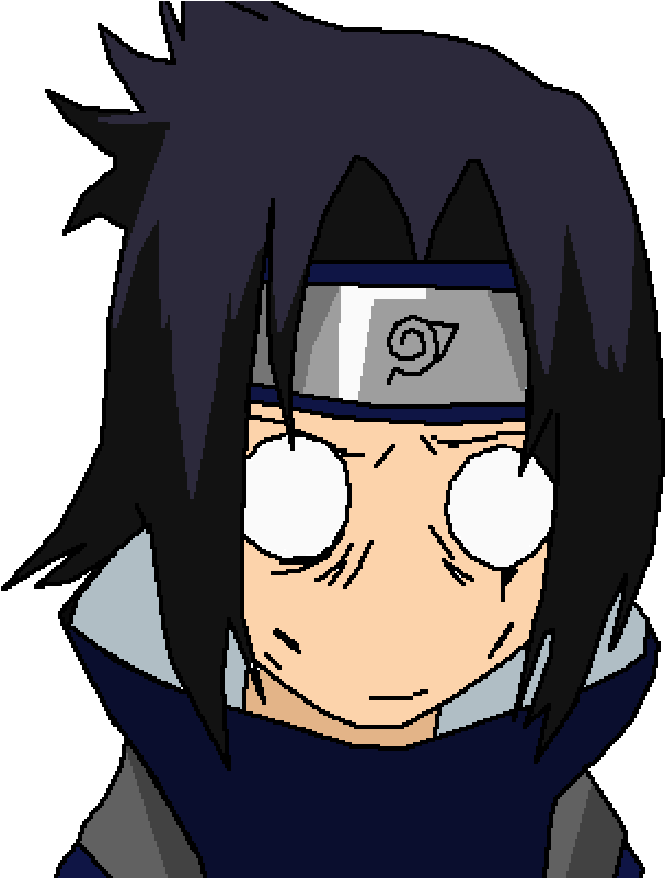 像素藝術風格的動漫角色，黑髮戴頭帶 — Sasuke 壁紙