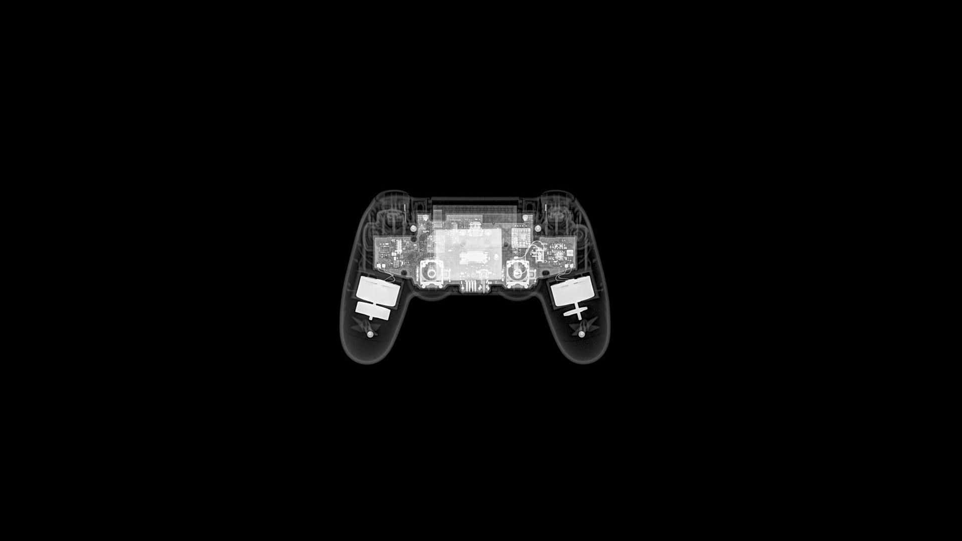 遊戲控制器的X射線圖像，顯示內部電路和組件。 — Ps4 壁紙