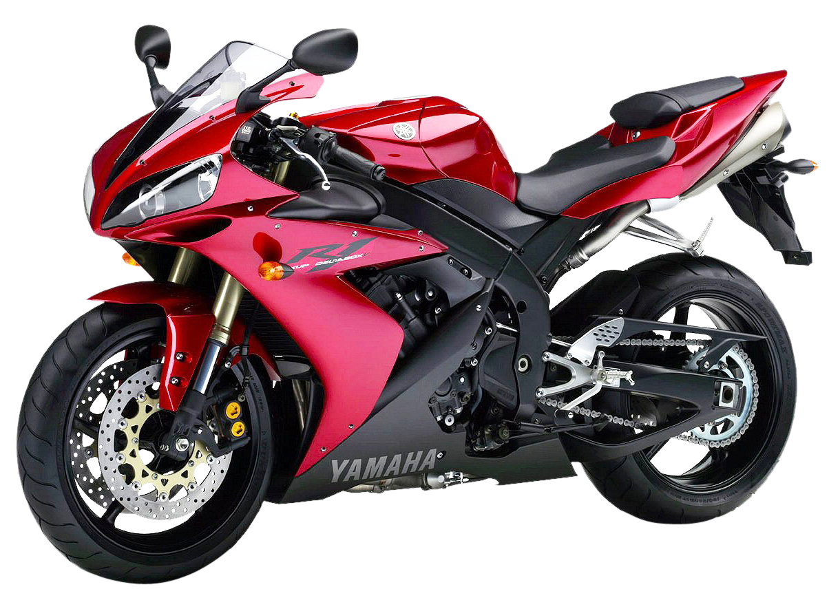 紅色Yamaha運動摩托車透明背景 壁紙