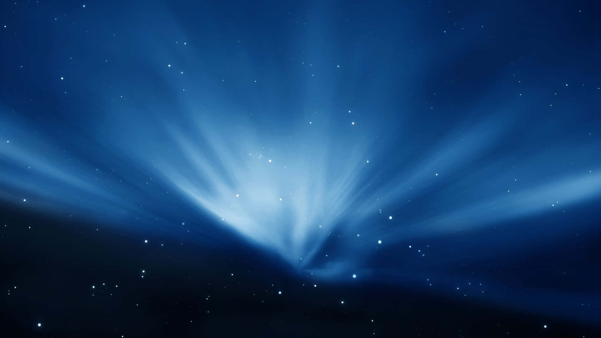  壁紙 — 耀眼的藍色光束從宇宙中心迸發，映襯著繁星點點的夜空。