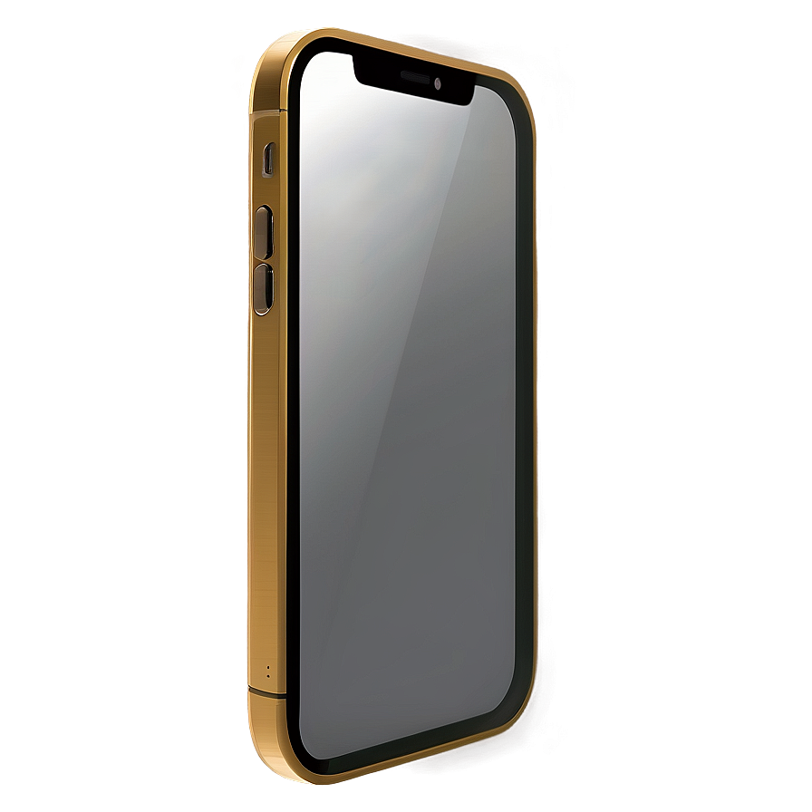 帶有發光邊緣的金色智慧型手機安裝在漸層牆上。 — iPhone 11 壁紙