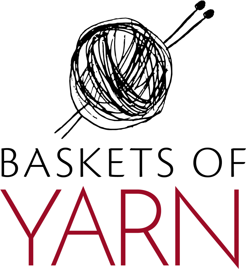 一個白色毛線球配織針，紅色文字寫著YARN，在黑色背景上。 — Stitch 壁紙