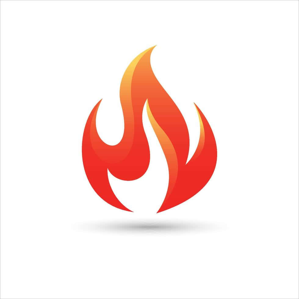  壁紙 — 一個風格化的火焰圖示，帶有漸層紅橙色調，置於潔白背景上。