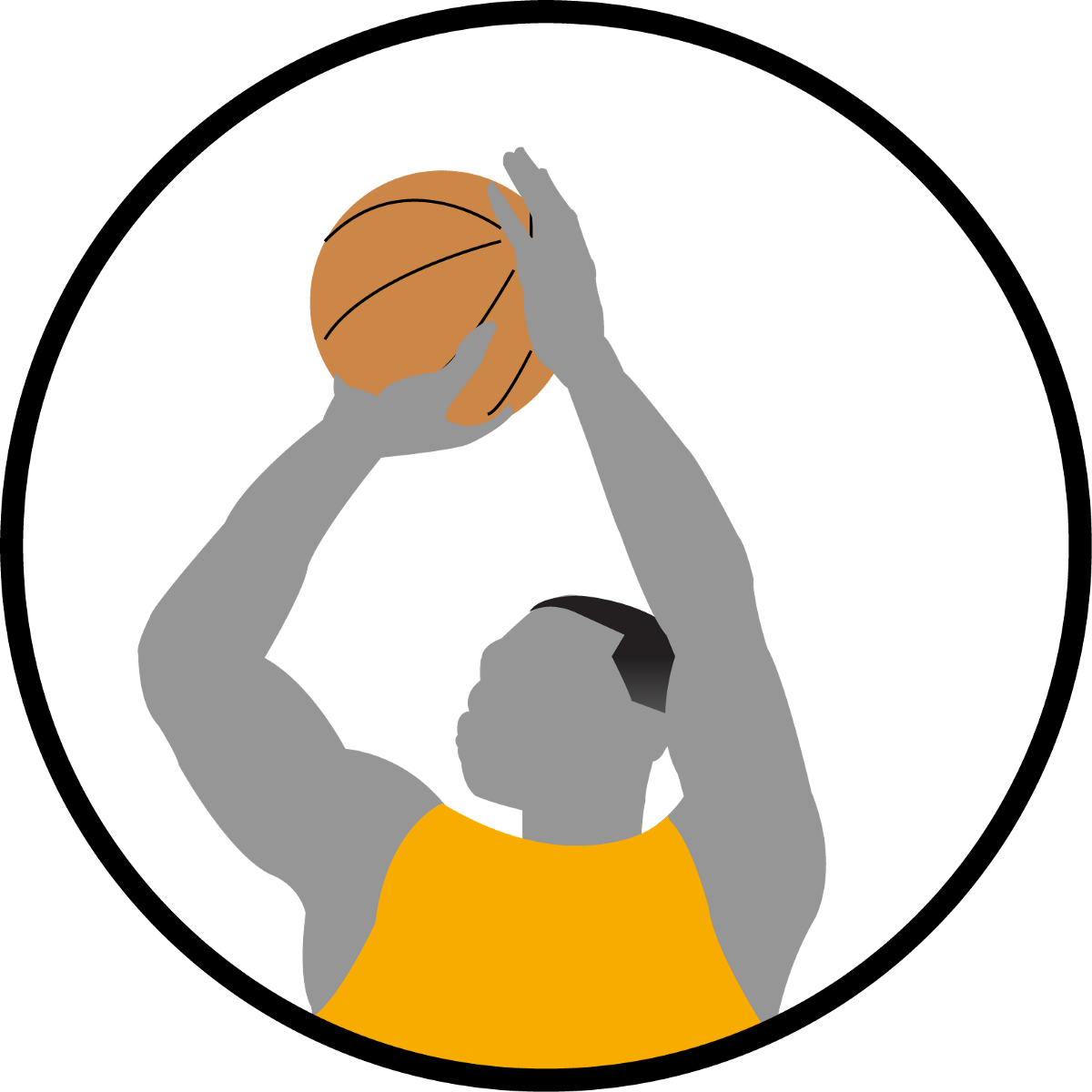 籃球運動員身穿黃色球衣以剪影形式投籃。 — NBA 壁紙