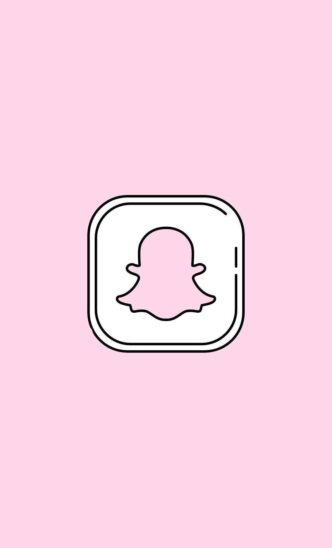  壁紙 — 一個極簡的粉紅色Snapchat應用程式圖示，居中放置在純色粉彩粉紅背景上。