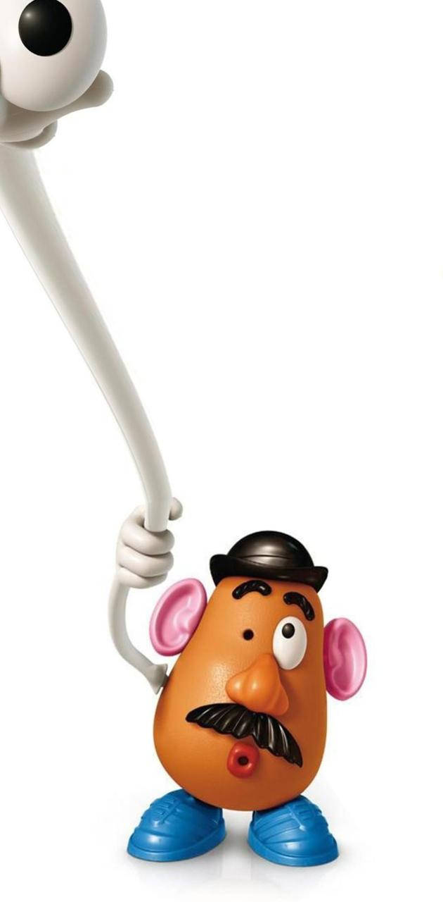 Mr Potato Head玩具在白色背景前拿著白色手臂 — Realme 壁紙 壁紙