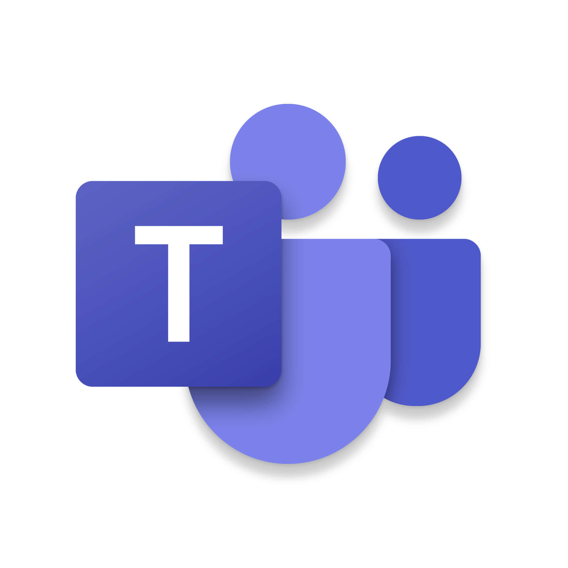 藍白數位標誌，帶有抽象形狀和T字符號。 — Microsoft Teams 壁紙