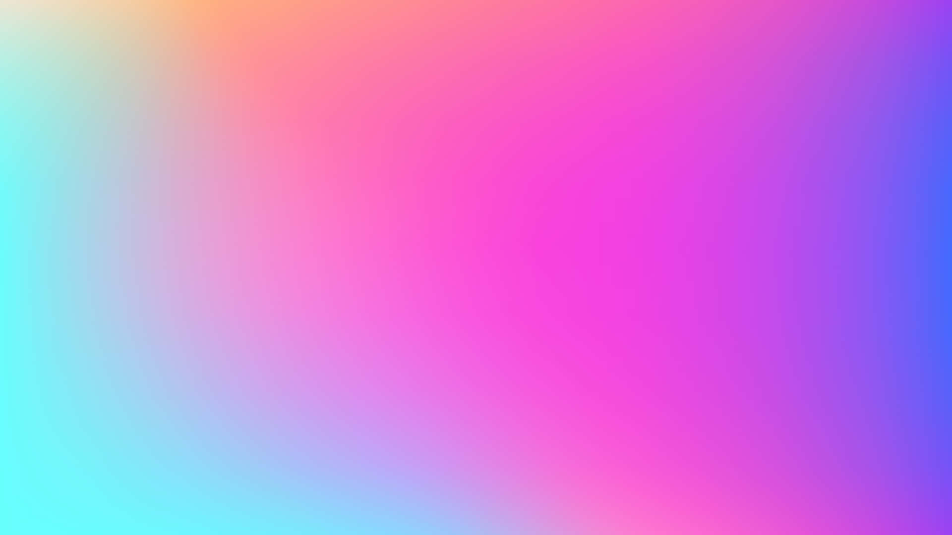  壁紙 — 一款平滑漸變壁紙，將青色、粉紅色、洋紅色和藍色混合成柔和流動的彩虹圖案。