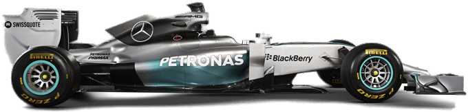 帶有Petronas和BlackBerry標誌的銀色和藍綠色賓士一級方程式賽車。 — F1 壁紙