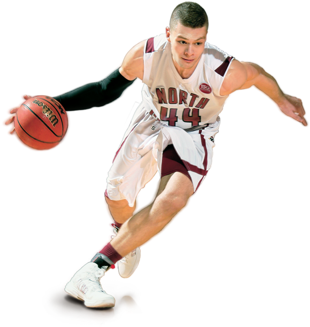 運動員身穿隊服運球移動。 — NBA 壁紙