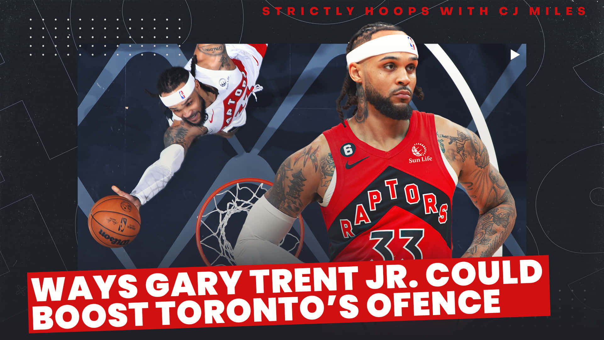 多倫多暴龍籃球運動員Gary Trent Jr.在比賽中行動。 — NBA 壁紙