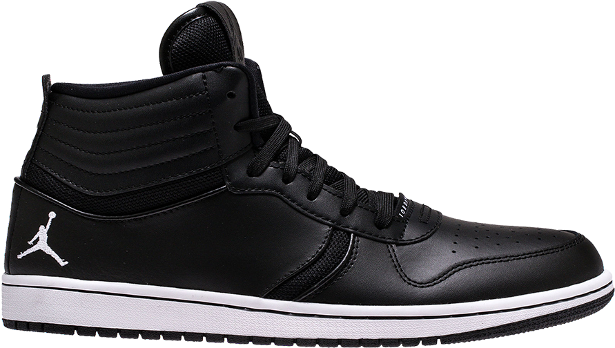 黑色高筒Jordan運動鞋，搭配白色鞋底和Jumpman標誌。 — Air Jordan 壁紙