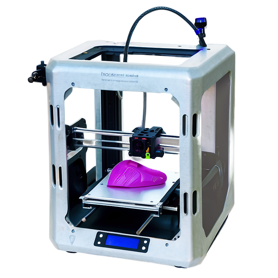 一台3D列印機用藍光列印紫色物體。 — 3D 壁紙