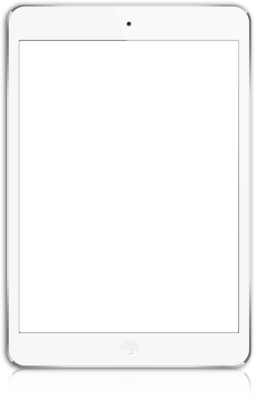 反光表面上的白色平板電腦，黑色螢幕 — iPad 壁紙