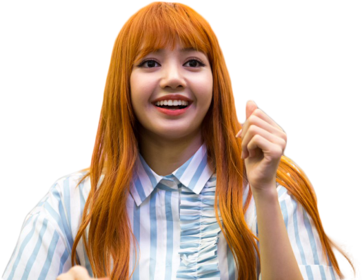 橙色頭髮的年輕女性穿著條紋襯衫微笑 — Blackpink 壁紙