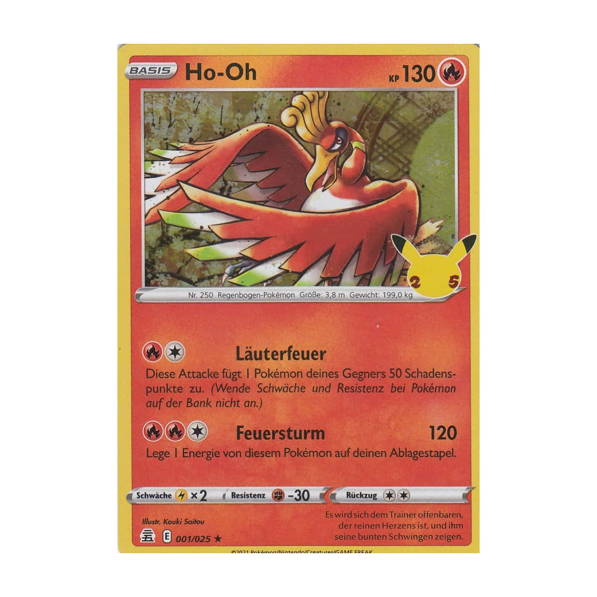 德國寶可夢卡 featuring Ho-Oh，一隻展開翅膀的紅色鳳凰般生物。 — Pokémon 手機 壁紙