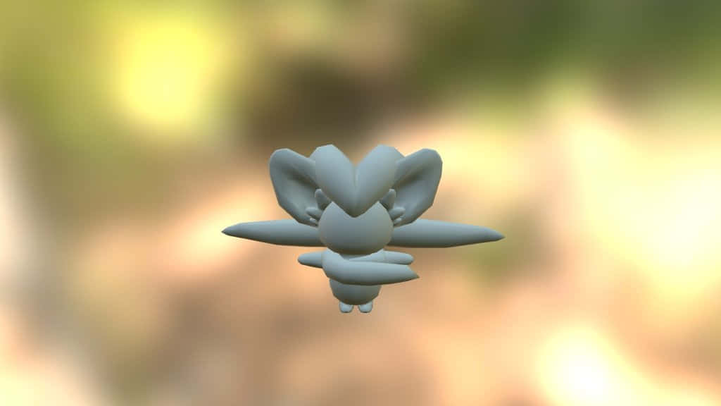灰色抽象漂浮生物，帶有翼狀附屬物，背景溫暖模糊。 — 3D 壁紙