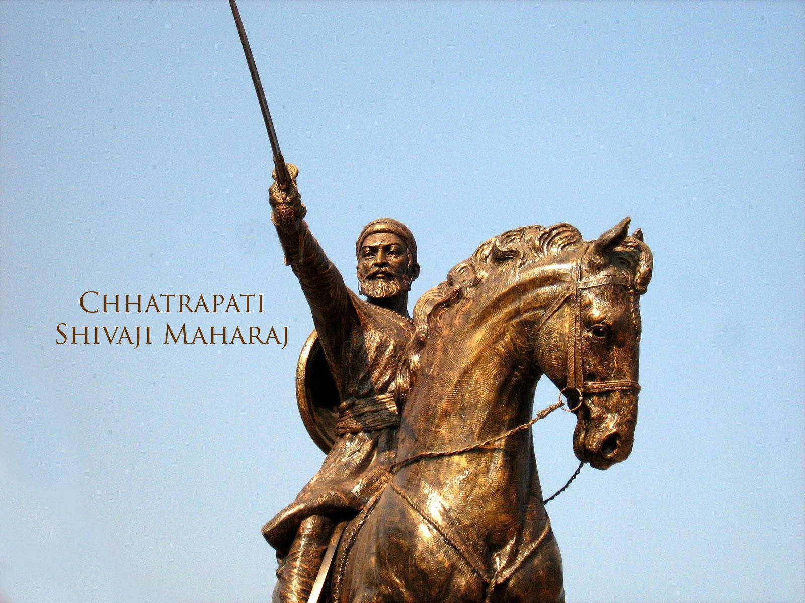 Chhatrapati Shivaji Maharaj的騎馬青銅雕像手持劍。 — 希瓦吉 Maharaj 高清壁紙 壁紙