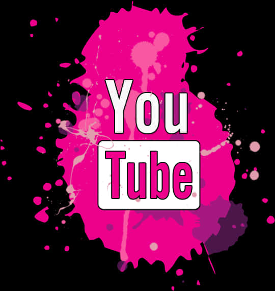 鮮豔粉紅潑墨YouTube標誌 壁紙