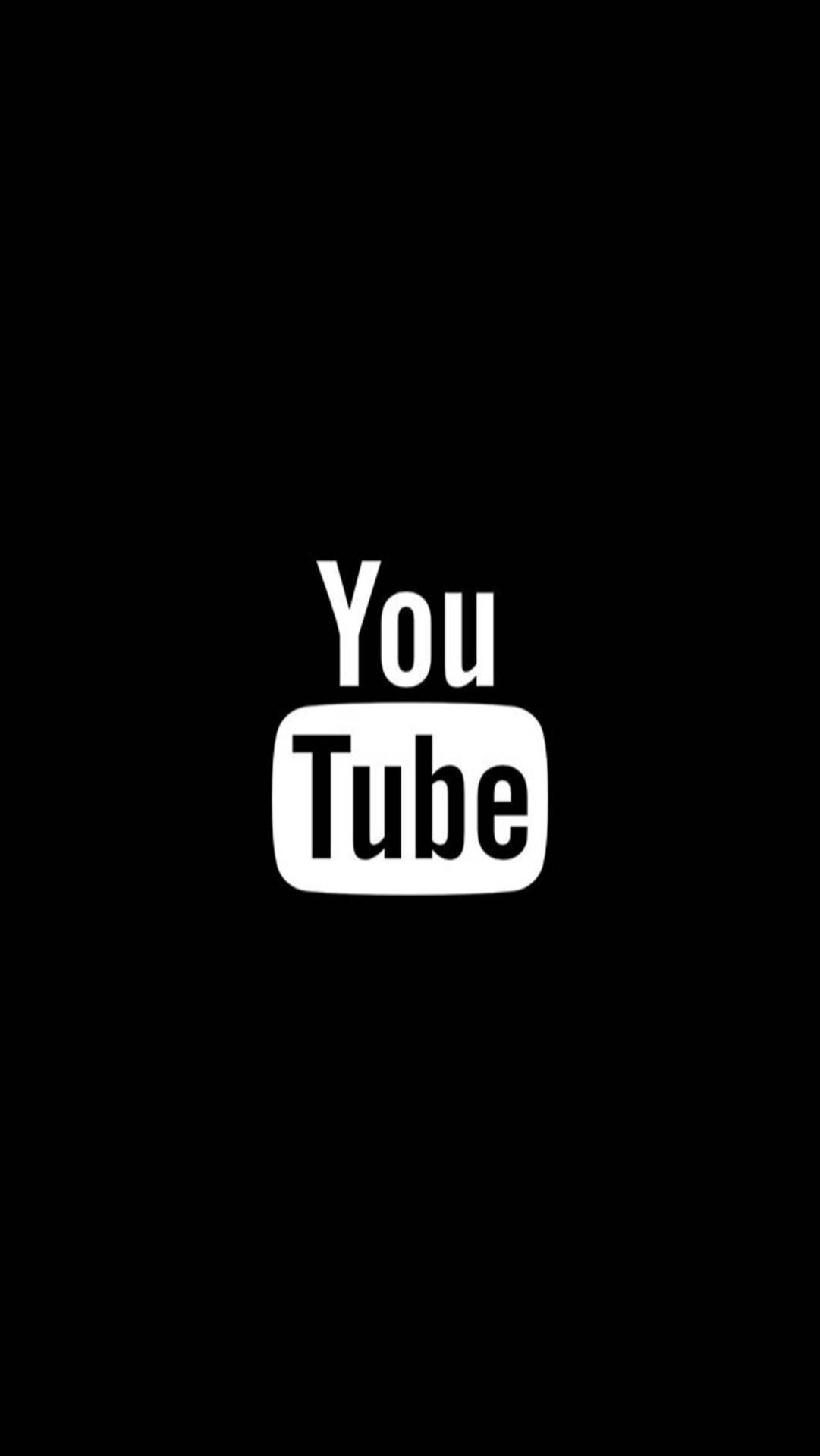 YouTube 桌布 壁紙 — YouTube 標誌以白色文字顯示在純黑色背景上，垂直居中。