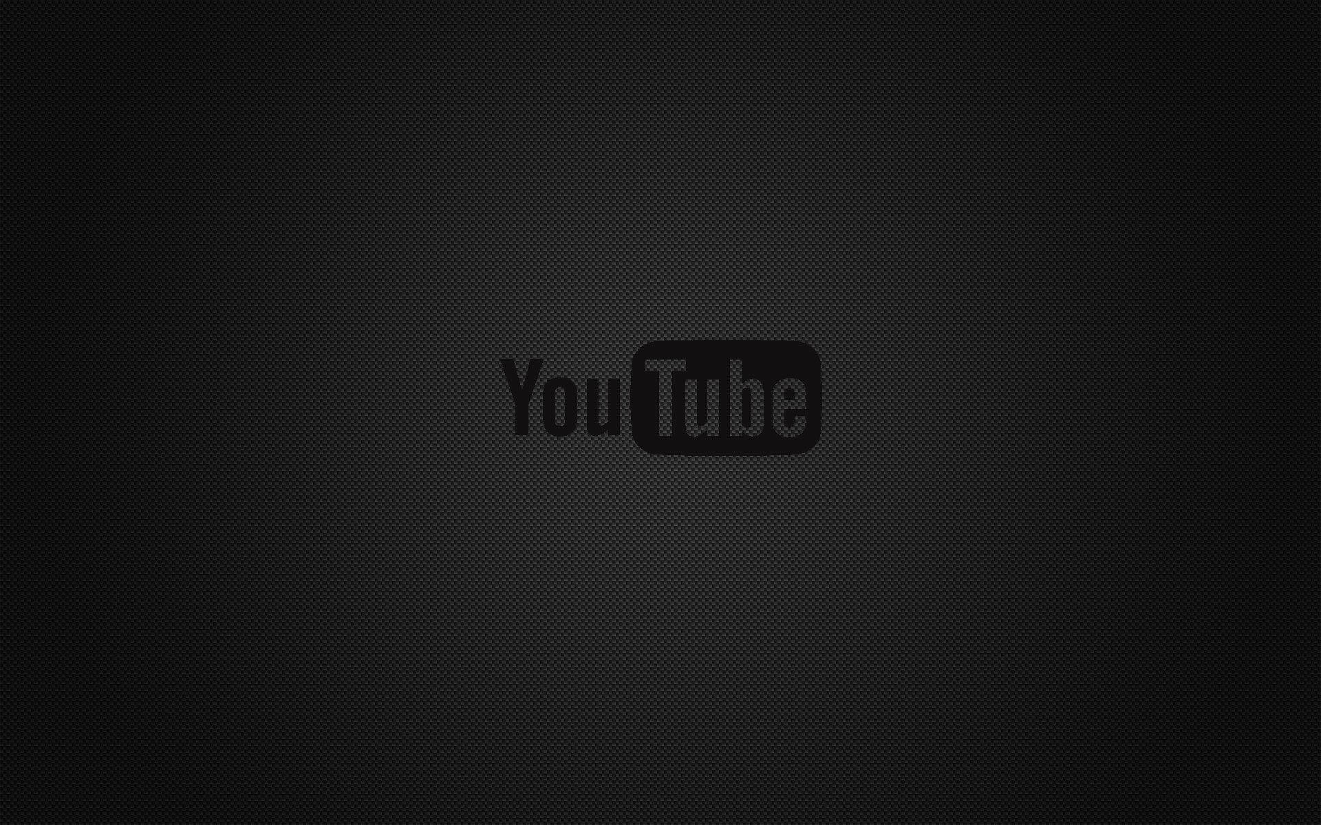 YouTube Logo 桌布 壁紙 — YouTube 標誌居中於帶有微妙漸變的深色紋理背景上。