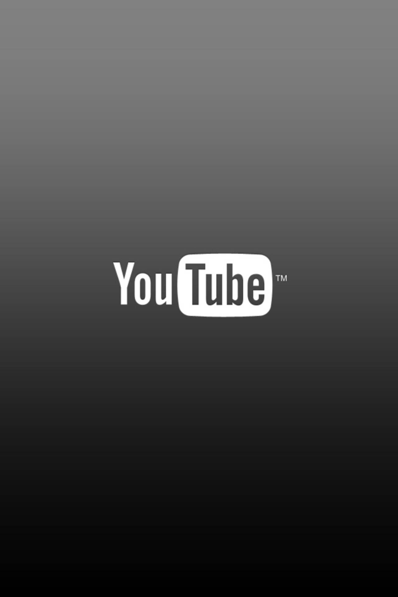 YouTube 桌布 壁紙 — YouTube 標誌居中於從淺灰到深灰的平滑漸變背景上。
