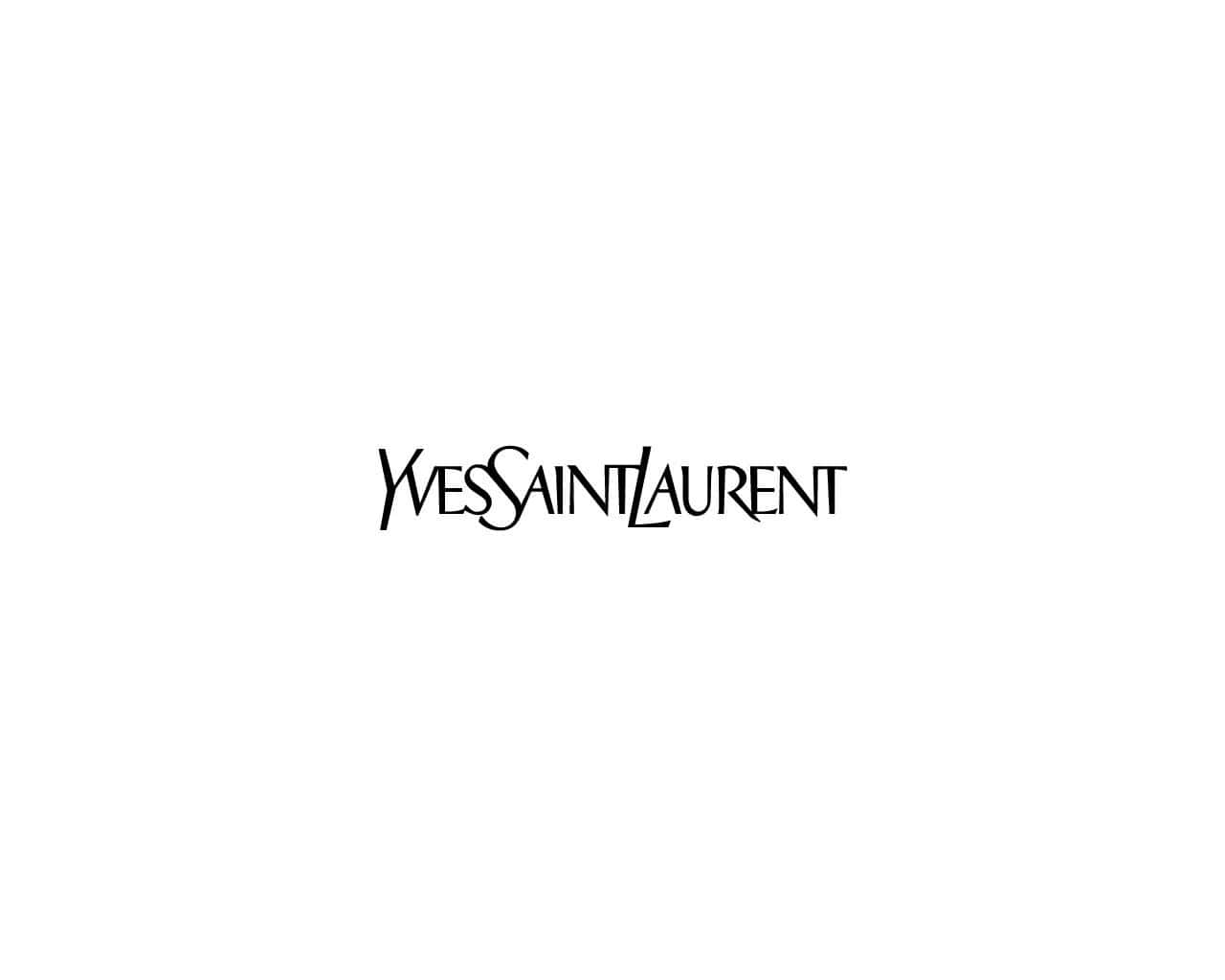 YSL 桌布 壁紙 — Yves Saint Laurent 標誌以優雅黑色字體居中顯示在純白背景上。