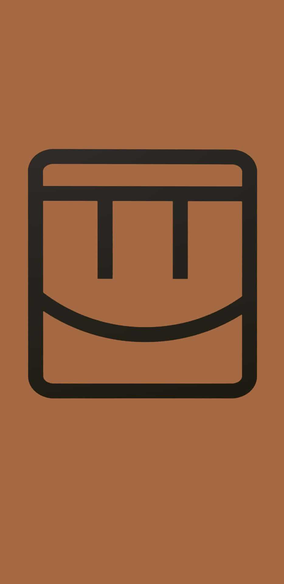 棕色背景上的黑色線條藝術水桶圖標。 — Valorant Logo 壁紙