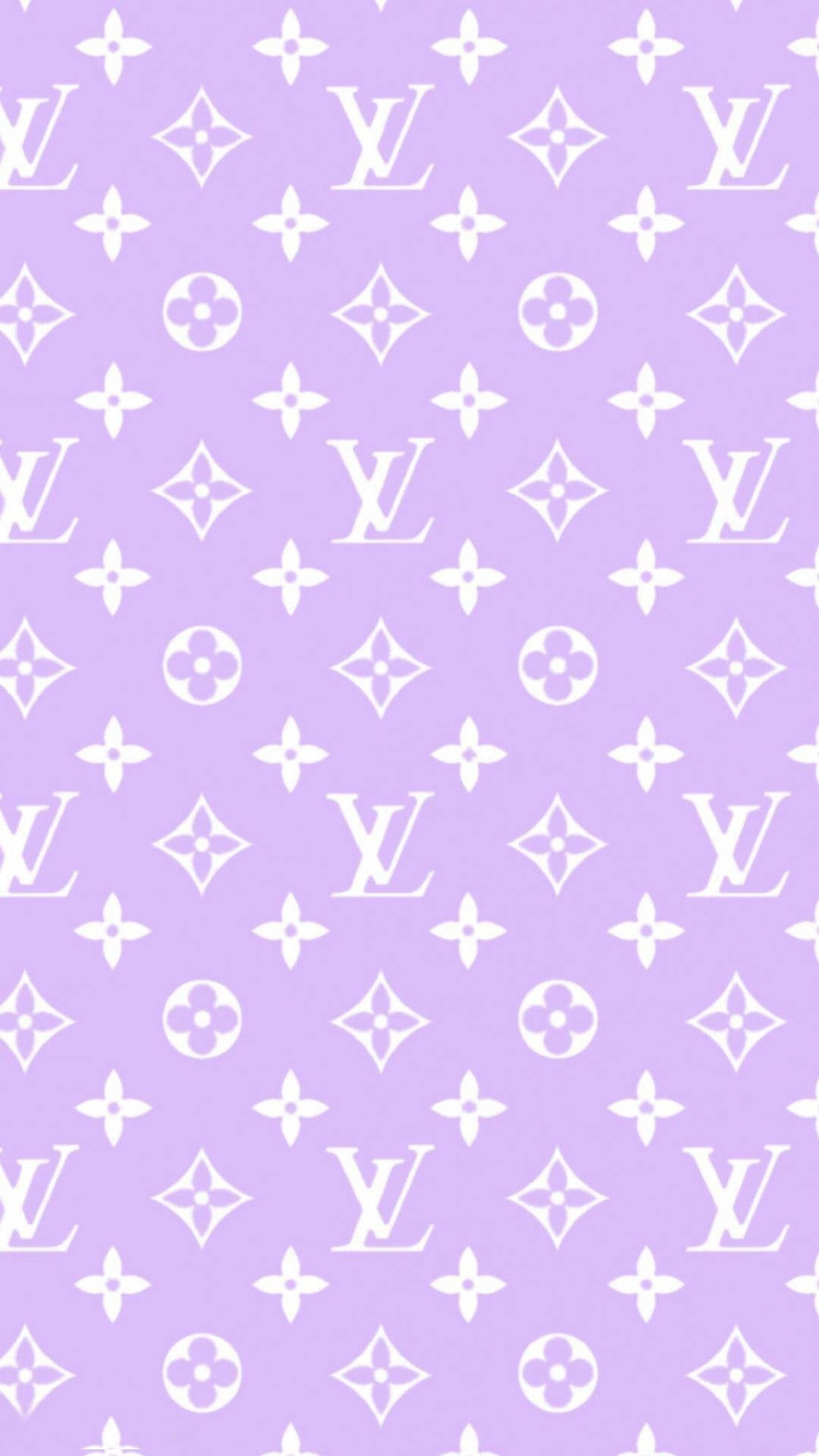 薰衣草背景搭配白色 Louis Vuitton 字母組合圖案。 — 淡紫色 壁紙