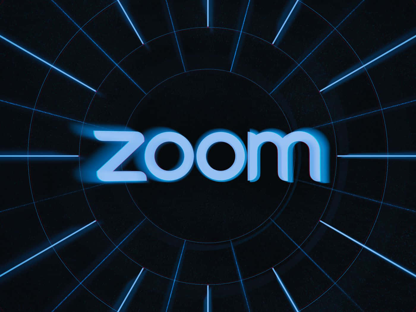 Zoom 標誌搭配藍色燈光 壁紙