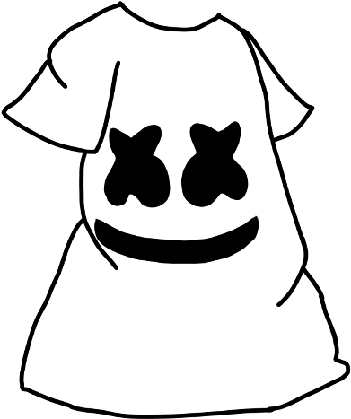 Marshmello 動態圖 桌布 壁紙 — 一件T恤的極簡黑白線條畫，上面有一個簡單的笑臉。