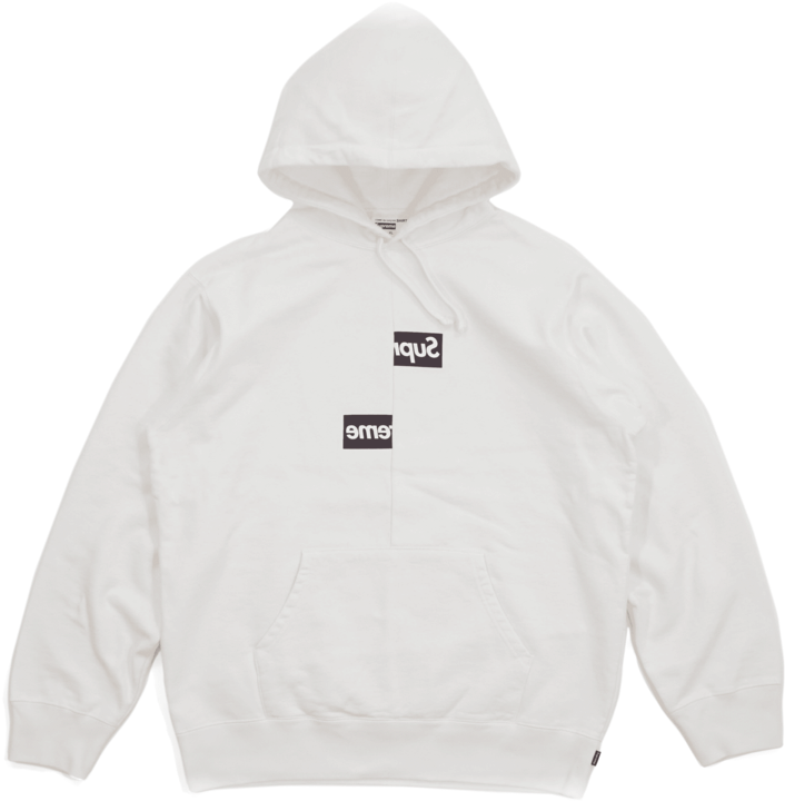 supreme 桌布 壁紙 — 一件深橄欖綠色連帽衫，正面有倒轉的Supreme標誌，背景為黑色。