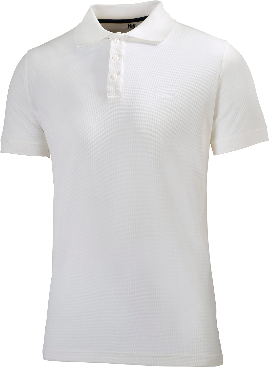 Womens For Shirts 桌布 壁紙 — 一件清爽的白色Polo衫，配有鈕扣門襟和羅紋質感，在純黑色背景上展示。