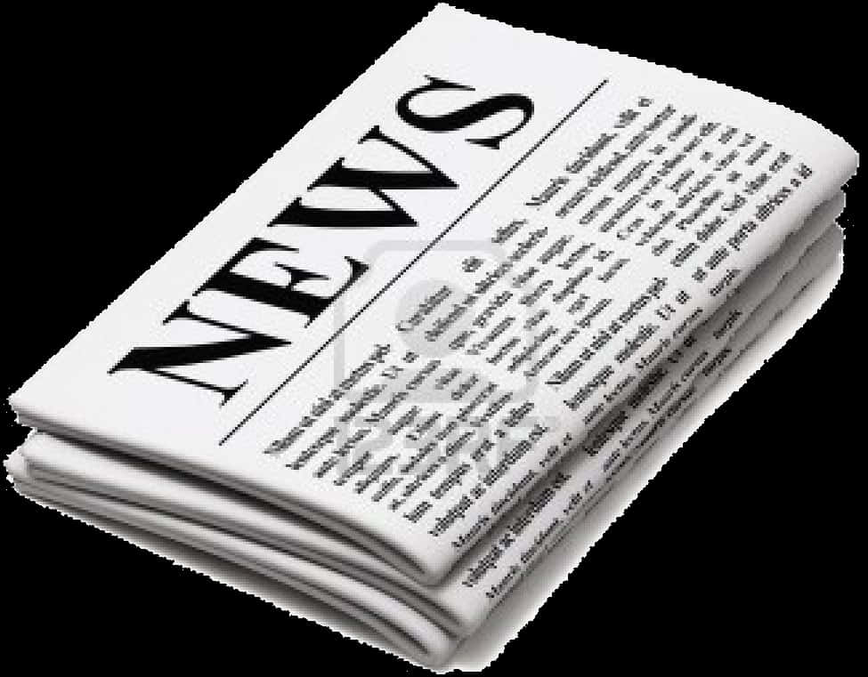 Newspaper 桌布 壁紙 — 一份清晰摺疊的報紙，帶有粗體「NEWS」標題和密集的文字欄，背景為純黑色。