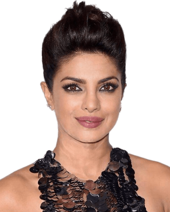 Priyanka 桌布 壁紙 — 一位深色頭髮盤起的迷人女性，在純綠色背景前穿著黑色亮片上衣。