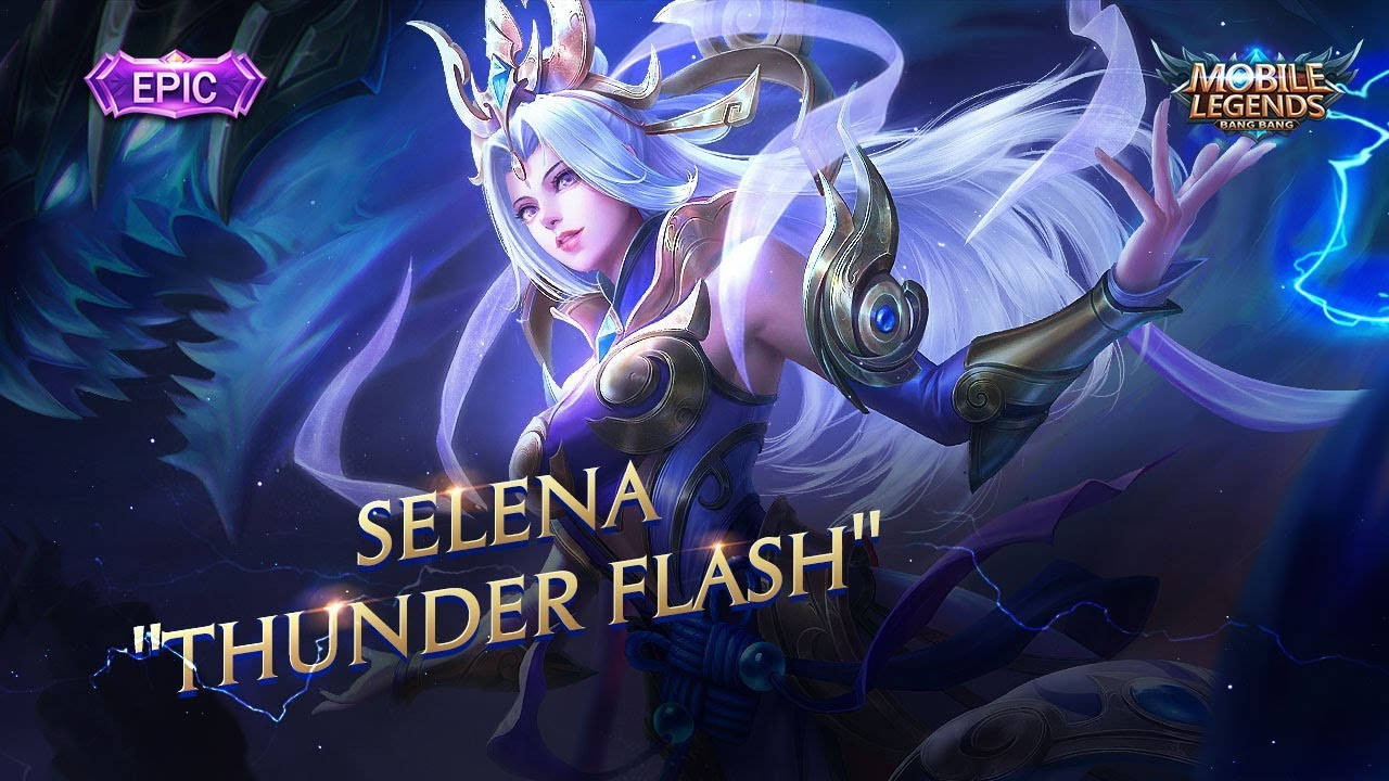 來自《Mobile Legends》的動漫角色 Selena，身著 Thunder Flash 造型。 — Mobile Legends 動態圖 壁紙
