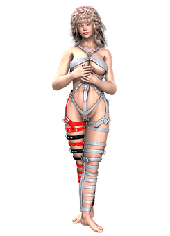 一位穿著皮革裝束的女性 壁紙