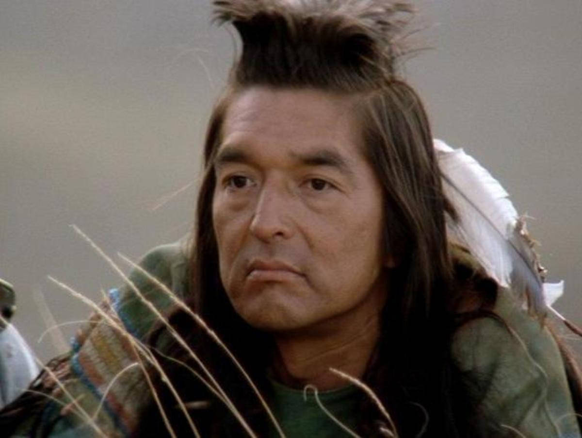 long hair 桌布 壁紙 — 一位莊嚴的美國原住民男子，頭戴羽毛頭飾，在柔和的沙漠背景下若有所思地凝視。
