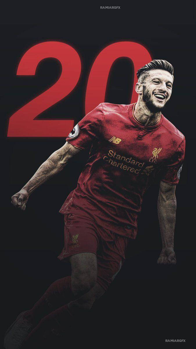 Liverpool Fc 桌布 壁紙 — 一位身穿紅色利物浦球衣的快樂足球運動員，在黑色背景上有一個大紅色數字20，握緊拳頭慶祝。