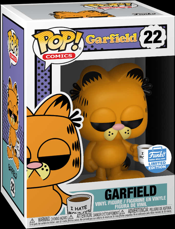 加菲貓 桌布 壁紙 — 一個Funko Pop!加菲貓拿著咖啡杯的彩色收藏盒內公仔。