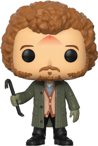 獨自一人 桌布 壁紙 — 一個Funko Pop公仔，一個有捲曲棕色頭髮和鬍鬚的男人，穿著綠色外套，拿著手杖。