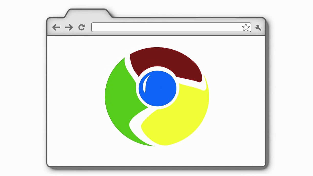 Chrome 桌布 壁紙 — 一個乾淨的瀏覽器視窗在白色背景中央顯示色彩繽紛的 Google Chrome 標誌。