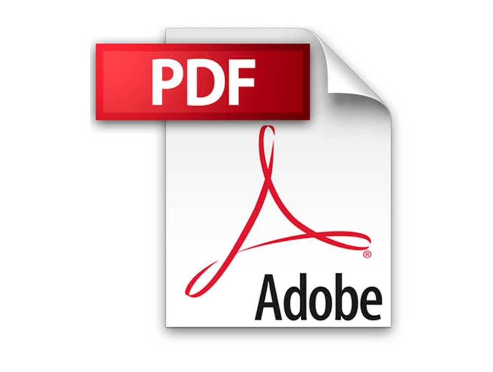 程式設計 桌布 壁紙 — 一個乾淨的白色 Adobe PDF 檔案圖示，帶有紅色標題和標誌，背景為純色。